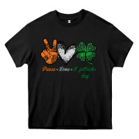 Black peace love st patrick's day Heavy Core Tee - Bettercallsaul