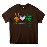 Chocolate Brown peace love st patrick's day Heavy Core Tee - Bettercallsaul