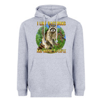Heather Grey i like raccoons and 3 people Heavyweight Hoodie - BarkalooDesign