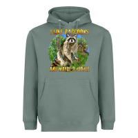 Sage i like raccoons and 3 people Heavyweight Hoodie - BarkalooDesign