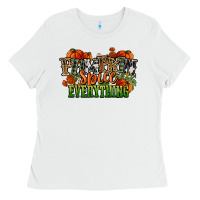 White pumpkin spice everything fall Ladies Tee - NancyCooperArtShop