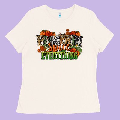 Pumpkin Spice Everything Fall Ladies Tee Designed By Nancycooperartshop