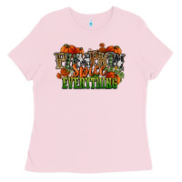 Bubblegum Pink pumpkin spice everything fall Ladies Tee - NancyCooperArtShop