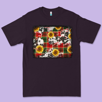 Cowhide Sunflowers Candy Canes Christmas Background Premium Tee Designed By Jasminsmagicworld