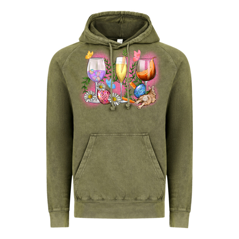 Easter Wine Glasses  Easter Day Vintage Hoodie by CowGirlArtShop | Teevron