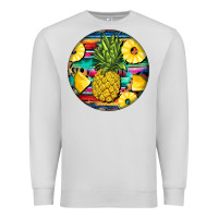 Dove Grey pineapple leopard Premium Sweatshirt - BarkalooDesign