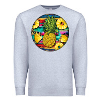 Heather Grey pineapple leopard Premium Sweatshirt - BarkalooDesign