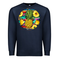 Navy pineapple leopard Premium Sweatshirt - BarkalooDesign