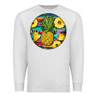 Oatmeal Heather pineapple leopard Premium Sweatshirt - BarkalooDesign