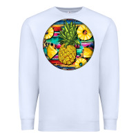 White pineapple leopard Premium Sweatshirt - BarkalooDesign
