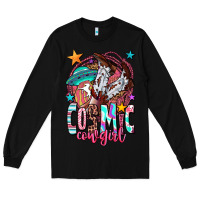 Black cosmic cowgirl Long Sleeve Tee - OliviaCreatesArt