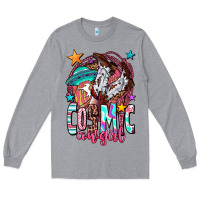 Heather Grey cosmic cowgirl Long Sleeve Tee - OliviaCreatesArt