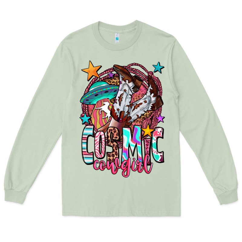 Cosmic Cowgirl Long Sleeve Tee by OliviaCreatesArt | Teevron
