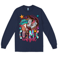 Navy cosmic cowgirl Long Sleeve Tee - OliviaCreatesArt