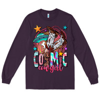 Plum cosmic cowgirl Long Sleeve Tee - OliviaCreatesArt