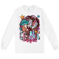 White cosmic cowgirl Long Sleeve Tee - OliviaCreatesArt