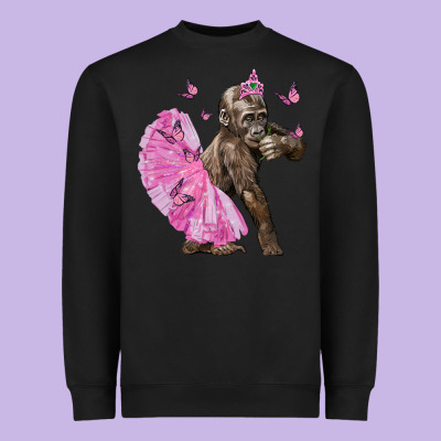 Baby Gorilla With Tutu Heavyweight Sweatshirt Designed By Lillyallendesigns
