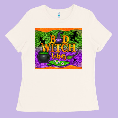 Bad Witch Vibes Ladies Tee Designed By Nancycooperartshop