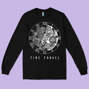 Time Travel Traveler Watch Vintage Clock Steampunk Gift Long Sleeve Tee Designed By Longcreatives