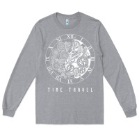 Heather Grey Time Travel Traveler Watch Vintage Clock Steampunk Gift Long Sleeve Tee - longCreatives