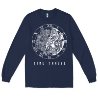 Navy Time Travel Traveler Watch Vintage Clock Steampunk Gift Long Sleeve Tee - longCreatives