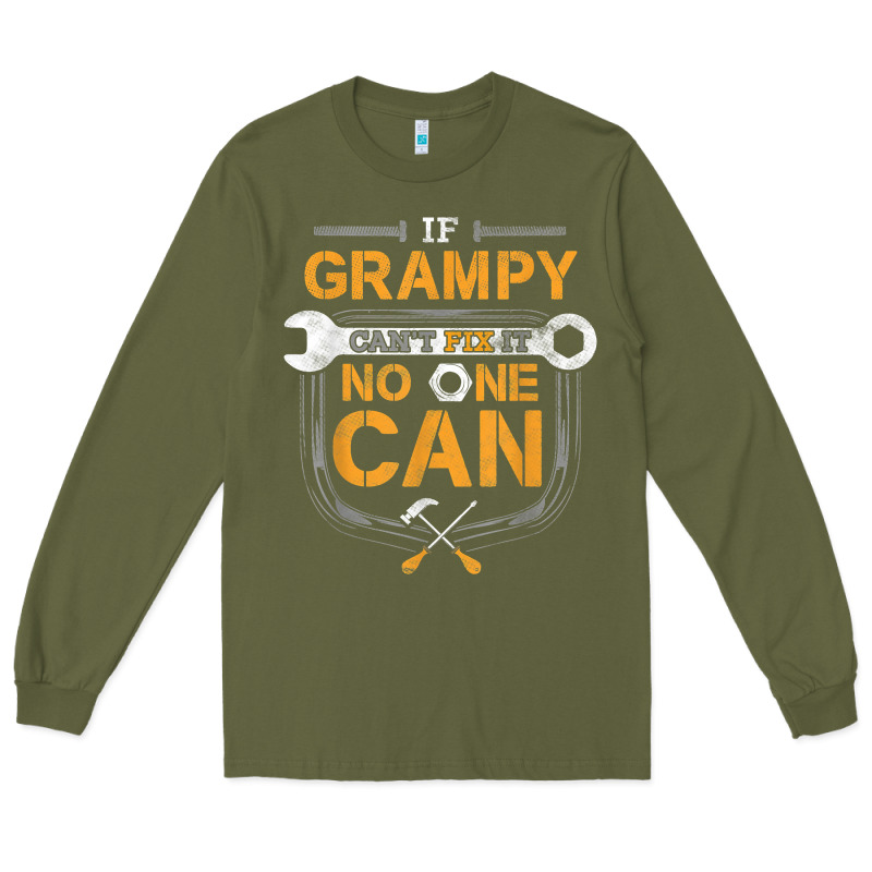 Mens Grampy Funny Handyman Fix It Fathers Day Gift Long Sleeve Tee by longCreatives | Teevron