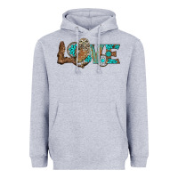 Heather Grey owl love Heavyweight Hoodie - BarkalooDesign