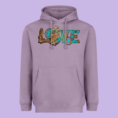 Owl Love Heavyweight Hoodie Designed By Barkaloodesign