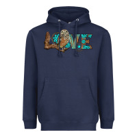 Navy owl love Heavyweight Hoodie - BarkalooDesign