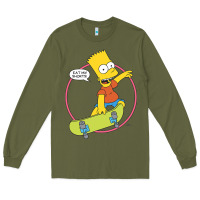 Army Green The Simpsons Bart Simpson Eat My Shorts Long Sleeve Tee - longCreatives