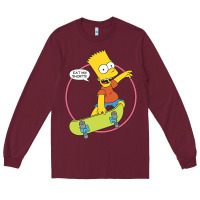 Burgundy The Simpsons Bart Simpson Eat My Shorts Long Sleeve Tee - longCreatives
