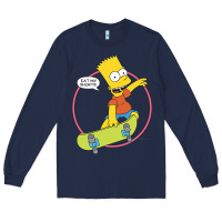 Navy The Simpsons Bart Simpson Eat My Shorts Long Sleeve Tee - longCreatives