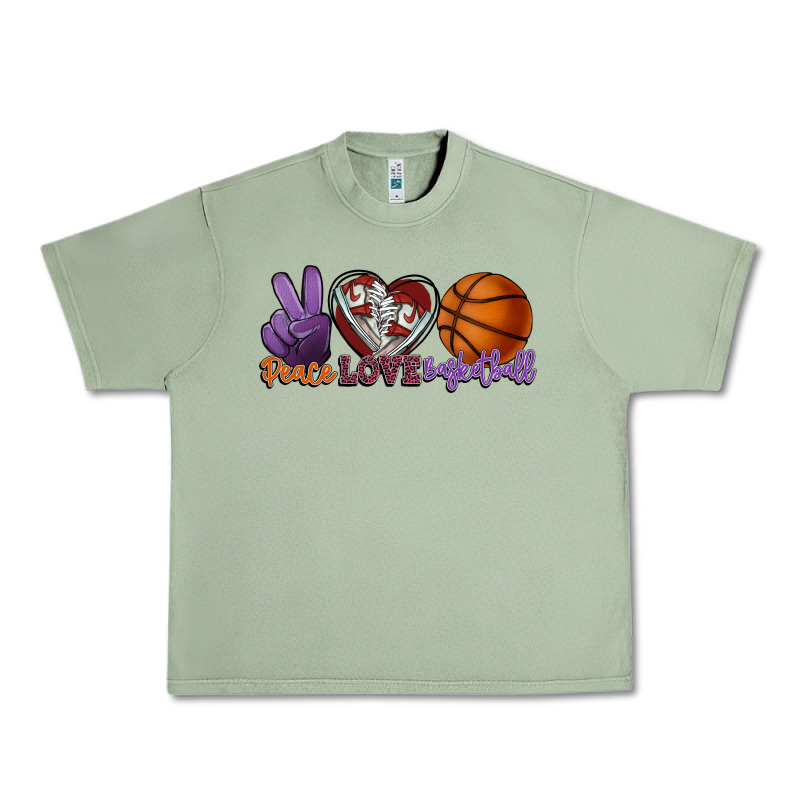 Peace Love Basketball Urban Heavy Tee by HowdyJamesFarm | Teevron