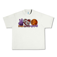 Pistachio peace love basketball Urban Heavy Tee - HowdyJamesFarm