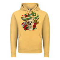 Vintage Mustard Di de los muertos with roses Mexico Vintage Hoodie - HowdyJamesFarm