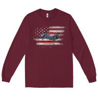 Burgundy CH-47 Chinook Helicopter USA Flag Helicopter Pilot Gifts Long Sleeve Tee - longCreatives