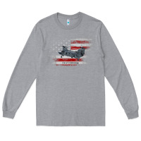 Heather Grey CH-47 Chinook Helicopter USA Flag Helicopter Pilot Gifts Long Sleeve Tee - longCreatives
