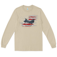 Mushroom CH-47 Chinook Helicopter USA Flag Helicopter Pilot Gifts Long Sleeve Tee - longCreatives