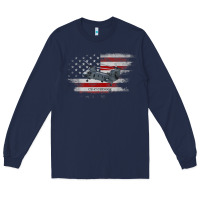 Navy CH-47 Chinook Helicopter USA Flag Helicopter Pilot Gifts Long Sleeve Tee - longCreatives