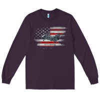 Plum CH-47 Chinook Helicopter USA Flag Helicopter Pilot Gifts Long Sleeve Tee - longCreatives