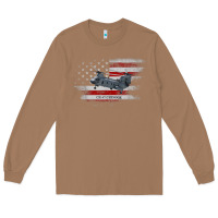 Toasted Coconut CH-47 Chinook Helicopter USA Flag Helicopter Pilot Gifts Long Sleeve Tee - longCreatives