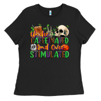 Black Under Caffeinated and Over Stimulated Ladies Tee - texasbilliewilder