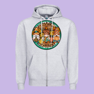 Fall Gnomes Round Earrings 4 Zipper Hoodie Designed By Artiststas