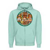 Seafoam fall gnomes round earrings 4 Zipper Hoodie - Artiststas