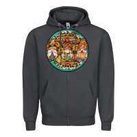 Smoke fall gnomes round earrings 4 Zipper Hoodie - Artiststas