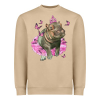 Mushroom Baby Hippo With Tutu Heavyweight Sweatshirt - LillyAllenDesigns