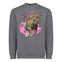 Baby Hippo With Tutu Heavyweight Sweatshirt | Teevron
