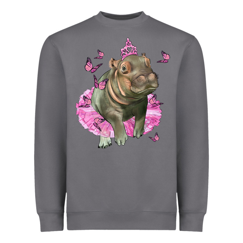 Baby Hippo With Tutu Heavyweight Sweatshirt by LillyAllenDesigns | Teevron