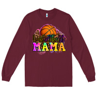 Burgundy basketball mama Long Sleeve Tee - OliviaCreatesArt