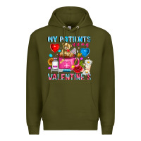 Army Green My Patients is Valentines Premium Hoodie - CowhideDigitalArt